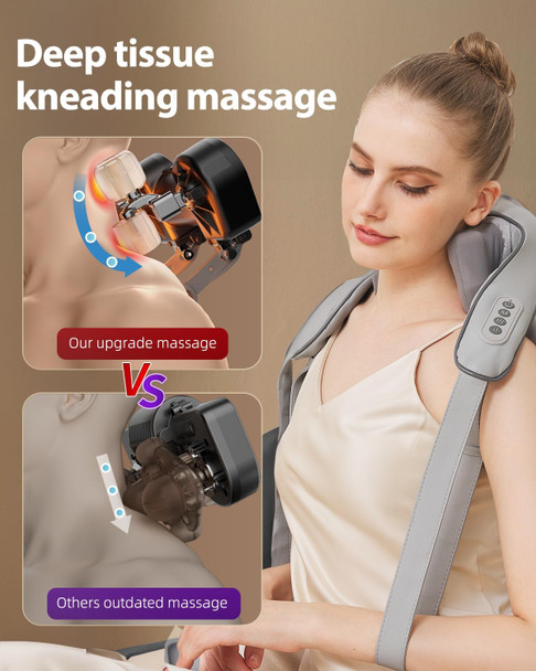 Neck Shoulder Massager Relieves Tension Improves Circulation Ultimate Comfort Portable Alleviates Muscle Soreness Stylish Eases Stiffness (Grey)