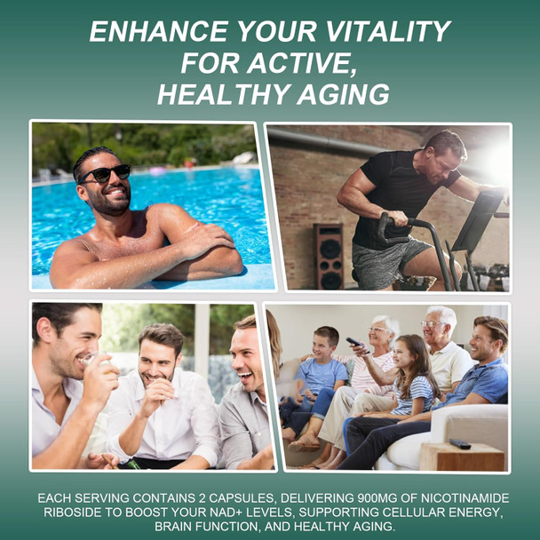 Nad+ Supplement 900Mg- Nicotinamide Riboside, Liposomal Resveratrol, Quercetin - Promotes Vitality & Cognitive Function (1)