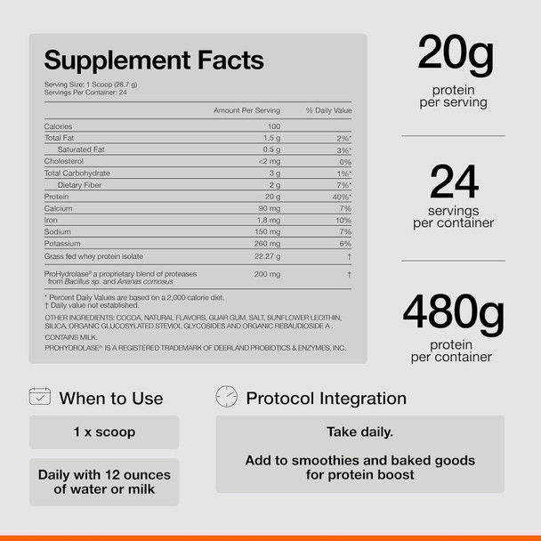Momentous Essential Grass-Fed Whey Protein Powder - 20G Whey Isolate Protein - Nsf Certified, Gluten-Free, 24 Servings For Essential Everyday Use, Chocolate (Package May Vary)