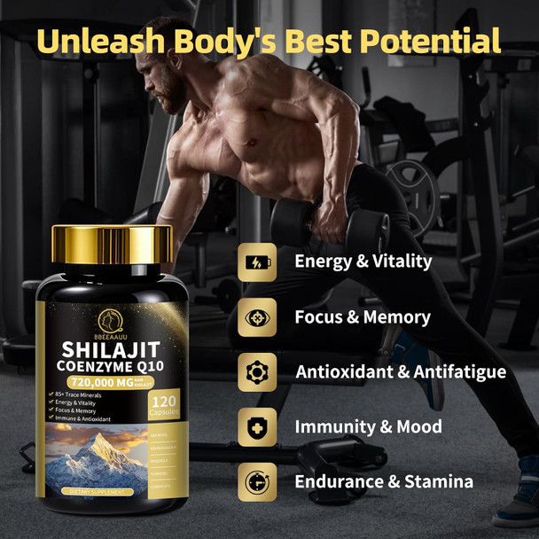 Shilajit Capsules With Sea Moss & Ashwagandha For Men & Women,12 In 1 Himalayan Shilajit Supplements With Coenzyme Q10, Fulvic Acid & Humic Acid, Lion'S Mane, Energy & Immune Support , 120 Count
