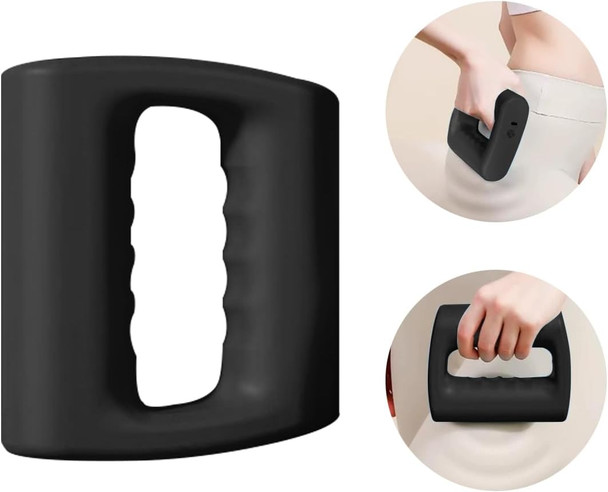 Handheld Massager Gun Deep Tissue, Cordless Mini Massage With Belt, Fat Burning Workouts, Adjustable Vibration Massage 5 Speed Levels, Stress Relief, Black