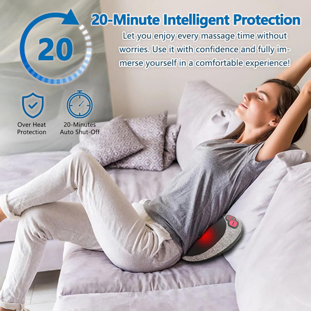 Shiatsu Neck Massage Pillow,Neck And Back Massager With Heat,Massage Pillow For Back, Neck, Shoulder, Leg, Foot, For Men Women Mom Dad, Stress Relax At Home Office And Car