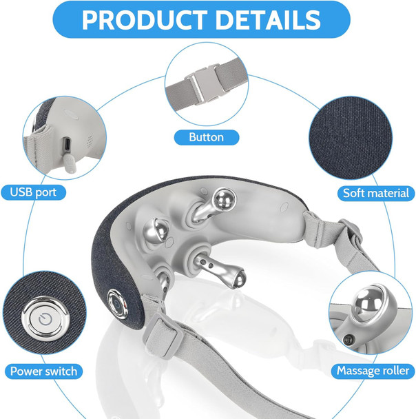 Portable Neck Massager With Multiple Use Settings, Neck Massager For Pain Relief And Relaxing, Strong Kneating For Deep Tissue Massage.