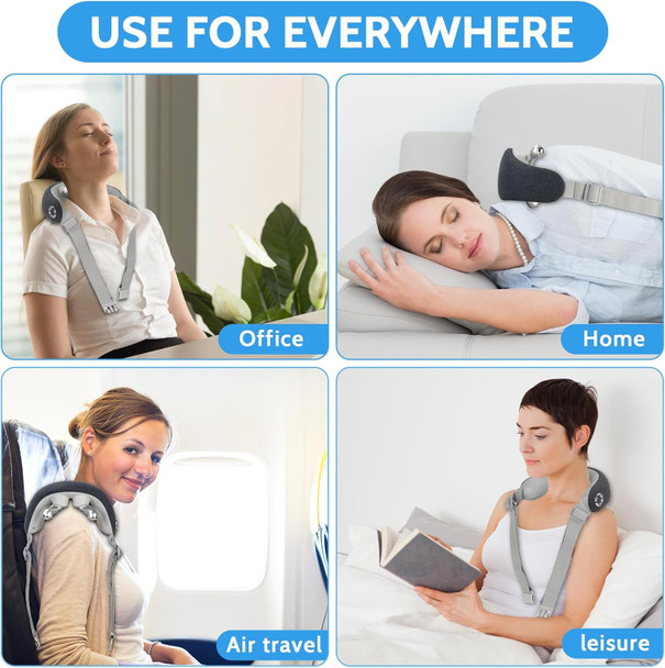 Portable Neck Massager With Multiple Use Settings, Neck Massager For Pain Relief And Relaxing, Strong Kneating For Deep Tissue Massage.