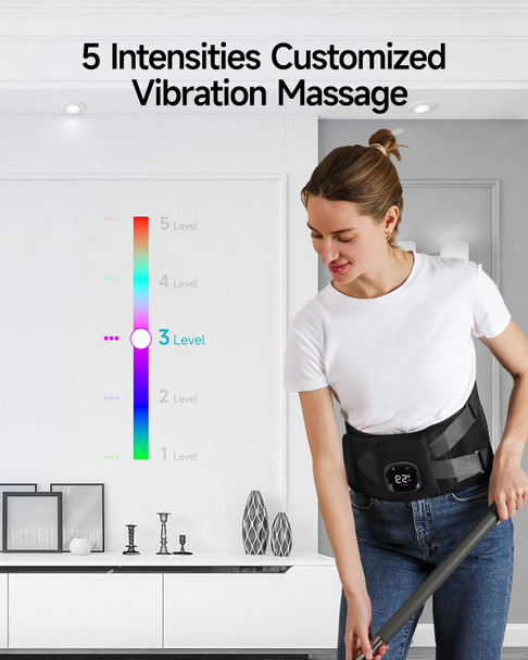 Heating Pad For Back Alljoy Cordless Lower Back Massager With Heat, Birthday Christmas Gifts For Dad Men Women Mom, 3 Heating Levels & 5 Massage Mode, 30Mins Auto-Off, 53Inch