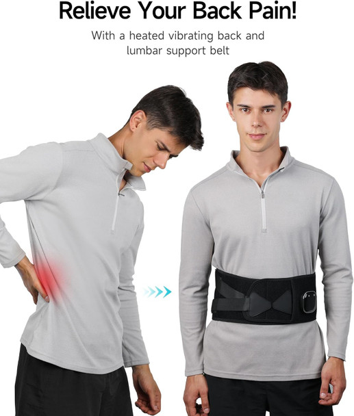 Heating Pad For Back Alljoy Cordless Lower Back Massager With Heat, Birthday Christmas Gifts For Dad Men Women Mom, 3 Heating Levels & 5 Massage Mode, 30Mins Auto-Off, 53Inch