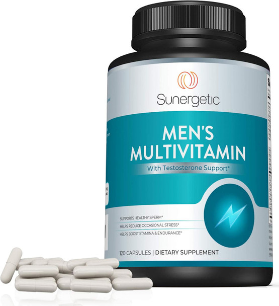 Sunergetic Premium Men’S Support Supplement – Powerful Multivitamin– Supports Energy, Stamina, Endurance & Stress Management – With Zinc, Ashwagandha, Maca, L-Carnitine & Vitamins – 120 Capsules Sunergetic Premium Men’S Support Supplement – Powerful Multivitamin– Supports Energy, Stamina, Endurance & Stress Management – With Zinc, Ashwagandha, Maca, L-Carnitine & Vitamins – 120 Capsules