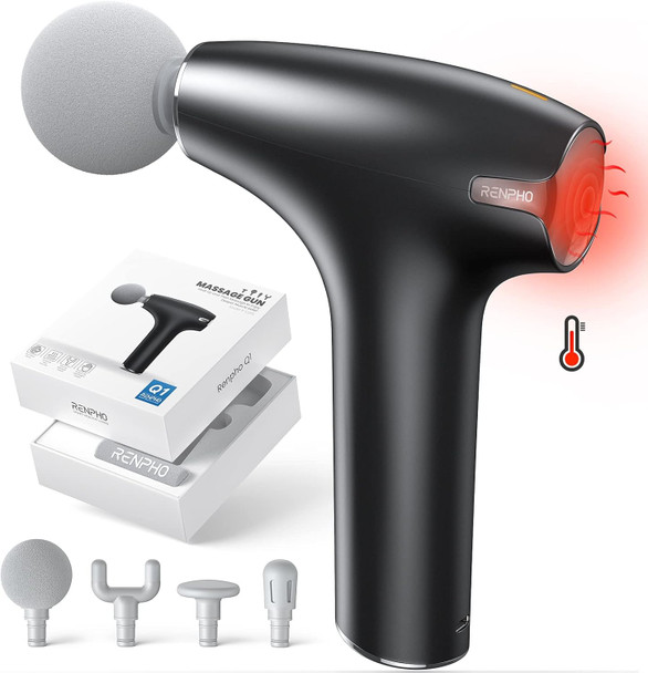 Renpho Mini Massage Gun With Heat, Massager Gun, Portable Percussion Massage Gun, Handheld Electric Body Massager Gun, Small Massage Gun, Gifts For Men Women, Lite