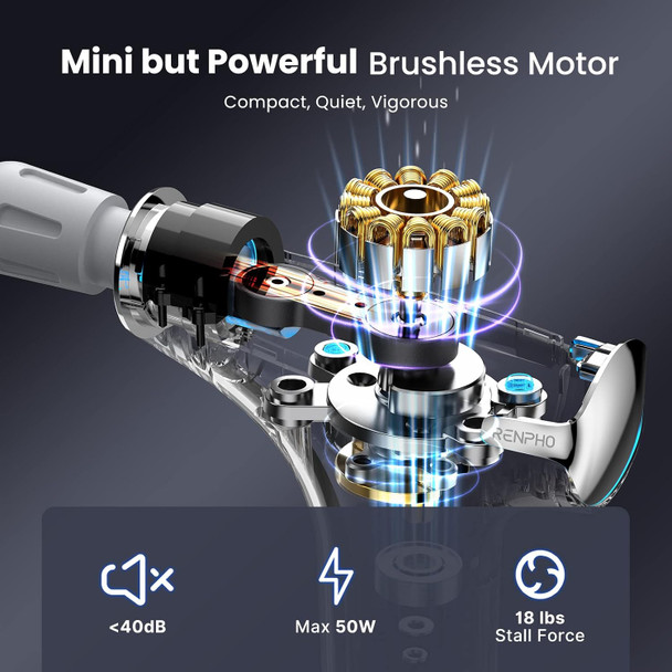 Renpho Mini Massage Gun With Heat, Massager Gun, Portable Percussion Massage Gun, Handheld Electric Body Massager Gun, Small Massage Gun, Gifts For Men Women, Lite