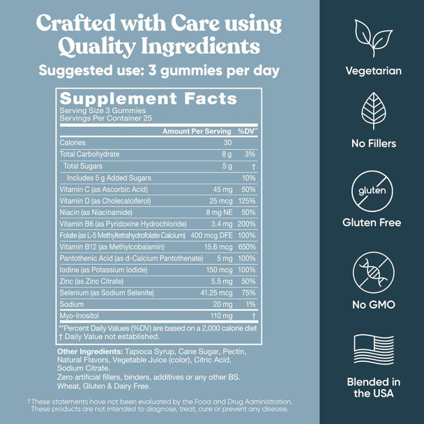 Conception For Her Fertility Gummies - Fertility Supplements For Women With Myo Inositol, Folate & More Essential Nutrients - Delicious Juicy Strawberry Hormone Balance Vitamins, 75 Ct Gummies