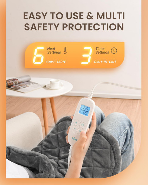 Christmas Gifts For Women Men, Weighted Heating Pad For Neck And Shoulders And Back, Idoo 1.2Lb Neck Heating Pad For Neck Pain, Fsa Hsa Eligible, Heated Neck Wrap Pain Relief, Etl Certified, 21"X22"