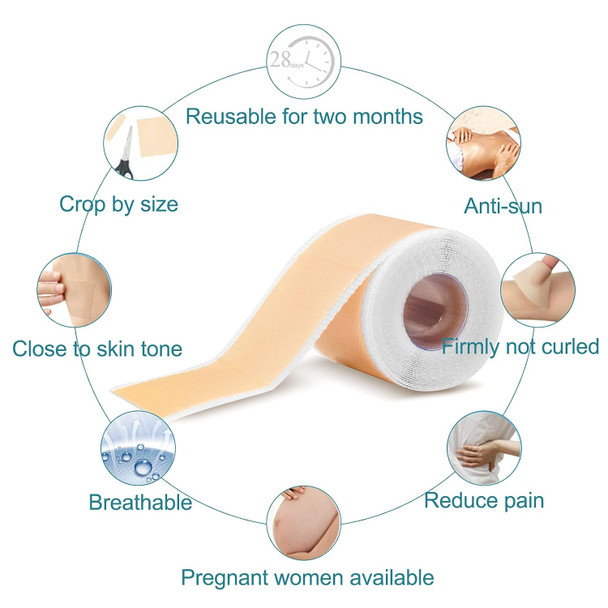 Medical Grade Silicone Scar Sheets, Silicone Scar Tape (1.6”X 60”), Scar Removal Strips For Acne Scars C-Section & Keloid Surgery Scars Sheets Treatment Sheets - 6-8 Month Supply