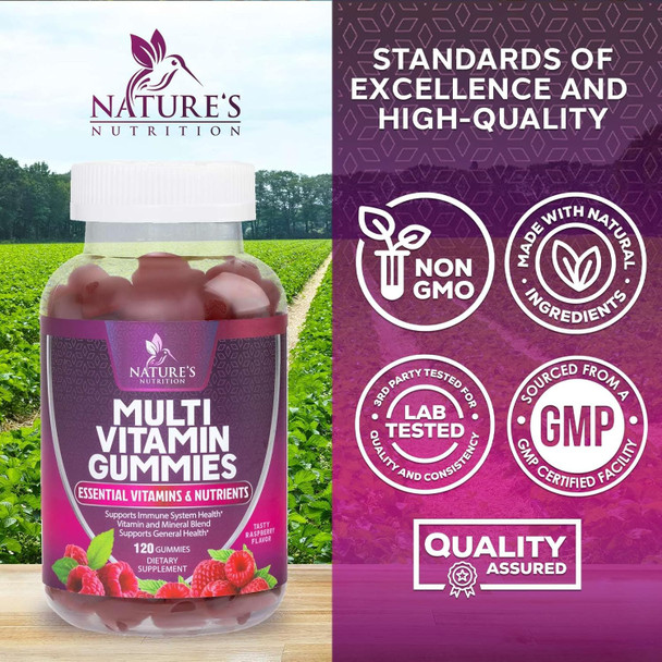 Multivitamin Gummy Vitamins, Berry Flavored Adult Daily Vitamins For Women & Men With Multi Vitamin A, C, D, E, B6, B12, Zinc & Antioxidants Supplement For Immune Health Support, Non-Gmo - 120 Gummies