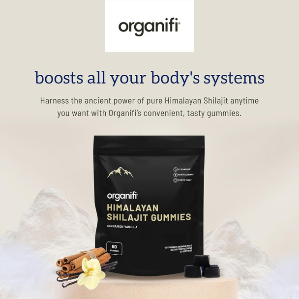 Organifi Shilajit Gummies - Himalayan Shilajit For Men And Women With Primavie Shilajit, 40-Plus Trace Minerals, And More - Hormone Balancer, Boosts Cellular Energy, Beats Fatigue, And More, 60 Count