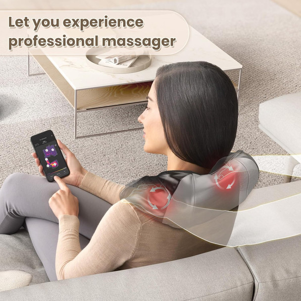 Jqx Neck Massager, Cordless Shiatsu Neck And Back Massager With 5 Speed Levels, Shoulder Massager With 3D Kneading Massager, Relax Muscles At Home& Offie& Car, Best Gifts For Women Men Mom Dad