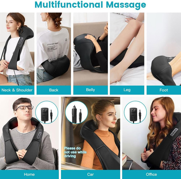Gifts For Mom, Shiatsu Neck And Back Massager, Neck Massager For Pain Relief Deep Tissue, Kneading Electric Shoulder Massagers For Home, Office, Back Massager Gifts For Family