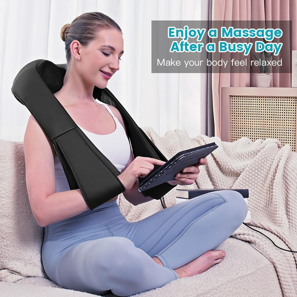 Gifts For Mom, Shiatsu Neck And Back Massager, Neck Massager For Pain Relief Deep Tissue, Kneading Electric Shoulder Massagers For Home, Office, Back Massager Gifts For Family