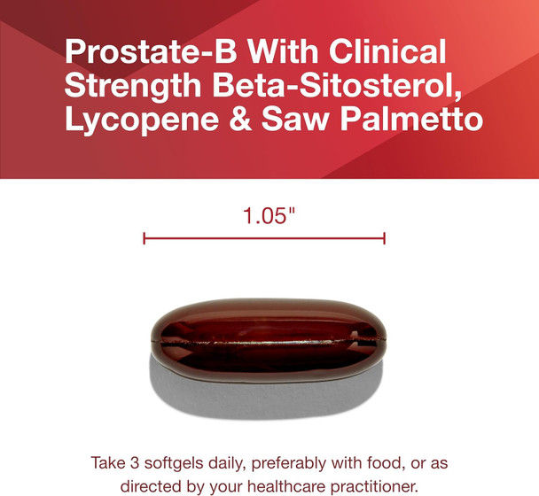 Protocol Prostate-B Clinical Strength - Prostate Health Supplement For Men - With Beta Sitosterol, Lycopene & Saw Palmetto - Halal & Dairy - 90 Softgels