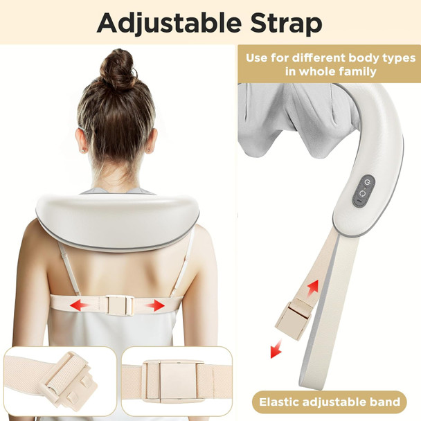 Bear 4D Deep Neck Massager With Heat, Cordless Shiatsu Neck Massager, Electric Kneading Massage Pillow For Pain Relief Office, Car, Massager For Neck, Back, Shoulder And Leg, Gifts For Mom Women Men