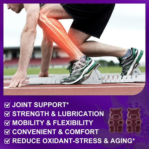 Glucosamine Chondroitin Gummies, Extra Strength 1500Mg Glucosamine With Msm & Elderberry, Joint Support Supplement, Best Cartilage & Immune Support Supplement For Men And Women - 60Count (1 Pack)