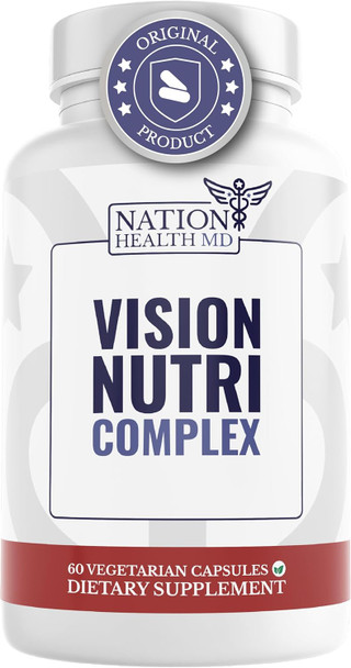 Vision Nutri Complex - Eye Vitamins With Lutein, Bilberry - Eye And Vision Health For Men & Women - 60 Capsules Vision Nutri Complex - Eye Vitamins With Lutein, Bilberry - Eye And Vision Health For Men & Women - 60 Capsules