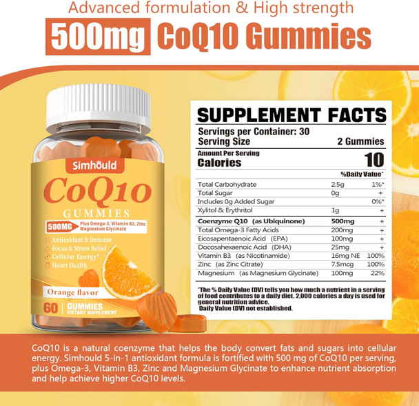 2 Pack Coq10 500Mg Gummies - Plus Omega-3, Magnesium, Vitamin B3 & Zinc - 3X Better Absorption Coenzyme Q10 Supplements For Heart Health, Cellular Energy & Antioxidant, Vegan, Non-Gmo 120 Counts 2 Pack Coq10 500Mg Gummies - Plus Omega-3, Magnesium, Vitamin B3 & Zinc - 3X Better Absorption Coenzyme Q10 Supplements For Heart Health, Cellular Energy & Antioxidant, Vegan, Non-Gmo 120 Counts