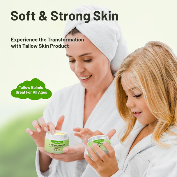 Beef Tallow For Skin - 4.23 Oz Tallow & Honey Balm Moisturizer - Whipped Beef Tallow And Honey Balm - Grass-Fed, Grass-Finished Tallow Balm Cream Organic Face Cream