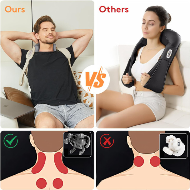 Neck Massager With Heat, Shoulder Massager, Shiatsu Neck And Back Massager, Muscle Pain Relief-Office, Home & Car