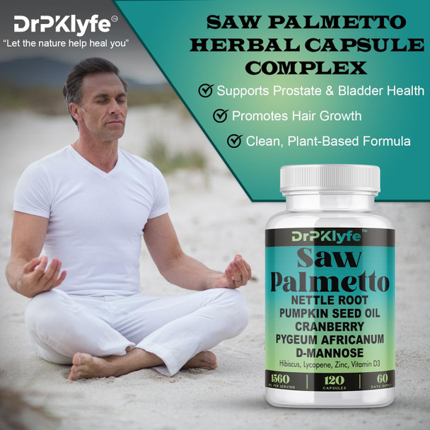 Board Certified Internist Recommended, 30 Yrs Exp. : Saw Palmetto, Nettle Root, Pumpkin Seed Oil, Cranberry, Pygeum Africanum,D-Mannose, Hibiscus,Lycopne: 1560 Mg:Bladder, Prostate & Hair Health.