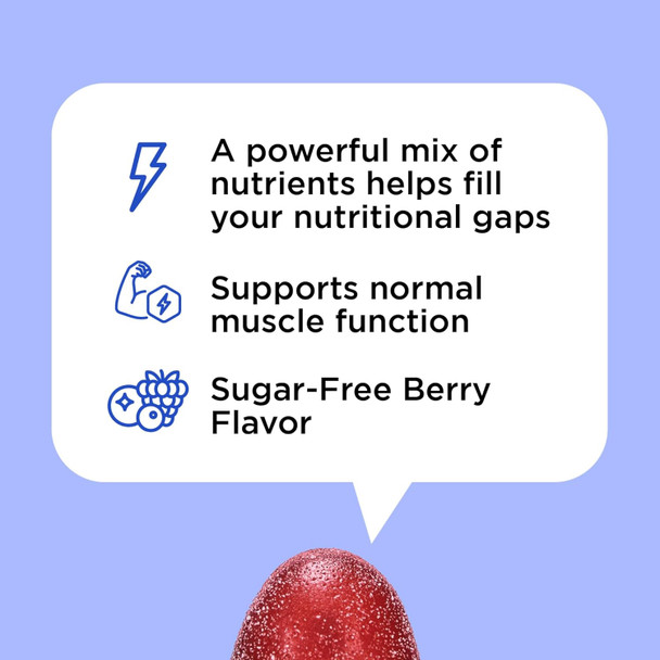 Oh My Vit For Ellos Men’S Multivitamin Gummy With Vitamins C, E, And Zinc, Sugar Berry Flavor, 60 Count