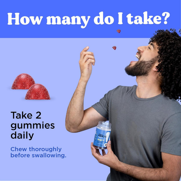 Oh My Vit For Ellos Men’S Multivitamin Gummy With Vitamins C, E, And Zinc, Sugar Berry Flavor, 60 Count