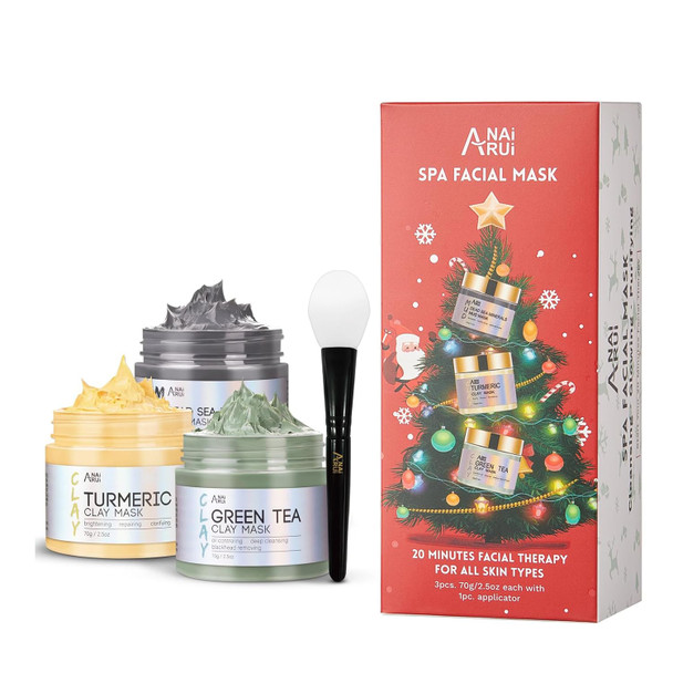 Anai Rui Clay Mask Set,Christams Mask Set,Spa Facial Mask Set 2Pack