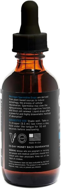 Neurogan Spermidine Drops 2400Mg - 98% Pure  Autophagy Support & Cellular Health Supplements  Spermidine Supplements 3Rd Party Tested  20Mg Per Serving, 120 Servings, Made In Usa