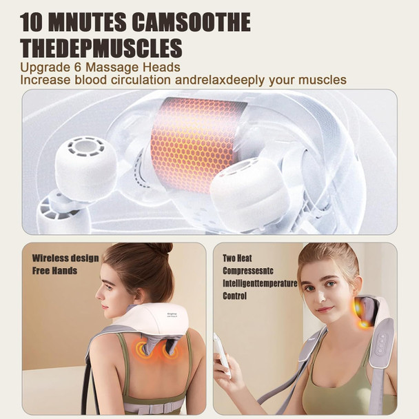 Fsa Hsa Eligible Neck Massager, Portable Neck Massager For Pain Relief - Neck, Shoulder, Back Heated Massager - Deep Tissue Massage For Muscles With Shiatsu Heat For Back Pain, Stress