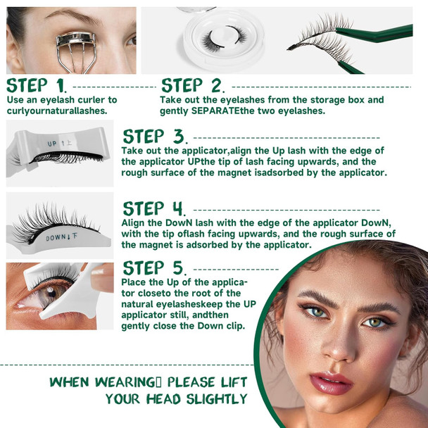 Magnetic Eyelashes 1 Pair Eyelashes Magnetic Lashes Nature Look Reusable Magnetic Eyelashes With Applicator No Glue Needed Magnetic Lashes Easy To Wear And Remove(Yc05)