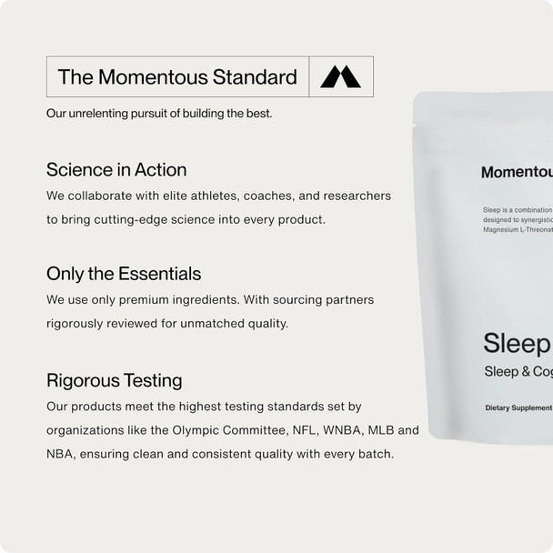 Momentous Sleep Pack Magnesium L-Threonate, Apigenin & L-Theanine, 30 Servings