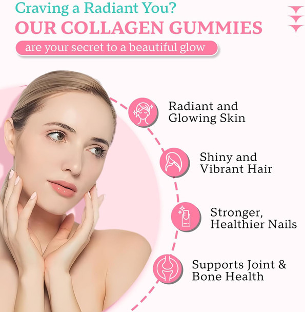 2 Pack Collagen Gummies For Women Men, Sugar Protein Collagen Gummies, 2500Mg Hydrolyzed Collagen Peptide Type I Ii Iii V X With Biotin Vitamin C A B D E For Skin Hair Nails Joint Muscle