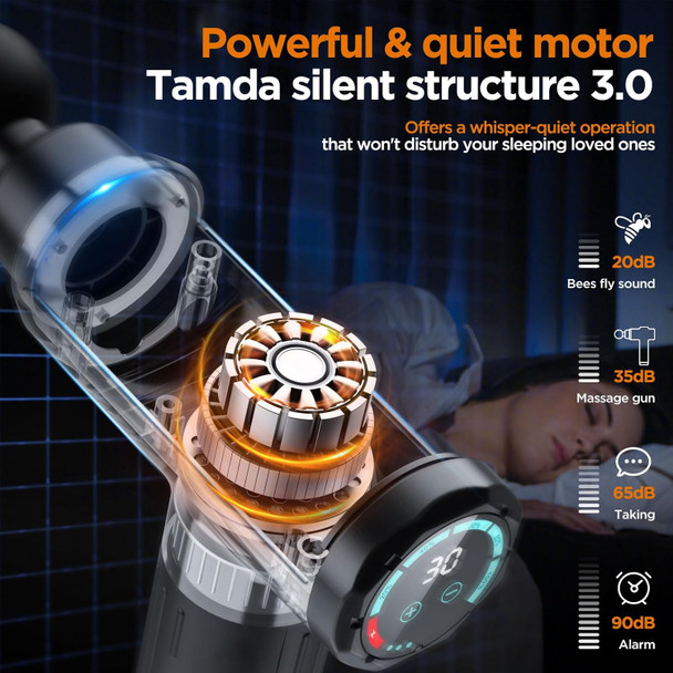 Massage Gun, Portable Deep Tissue Massage Gun For Pain Relief Super Quiet Neck Back Body, 10 Different Heads For Different Muscle Groups, 30 Speed With Lcd Touch Screen