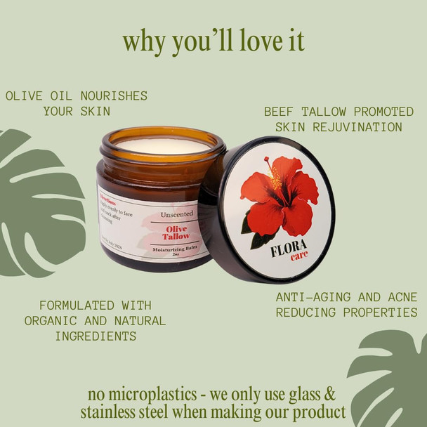 Olive Tallow Balm. 100% Grass-Fed Beef Tallow & Organic Olive Oil – Natural Face Moisturizer For Sensitive Skin. Beef Tallow For Skin Care, 2Oz. (2 Oz, Lemon)