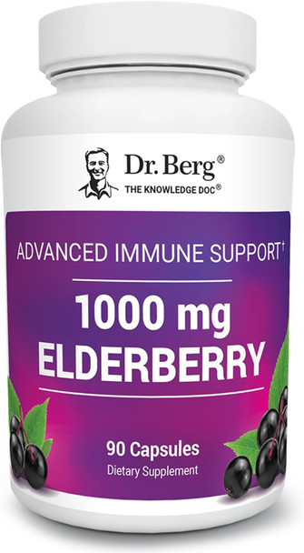 Dr. Berg Black Elderberry Capsules (Advanced Immune Support) With 15,000 Iu Vitamin D, 60 Mg Of Zinc, & 90 Mg Of Camu Camu - (4-In-1) Sambucus Elderberry Immune Support Supplement - 90 Capsules