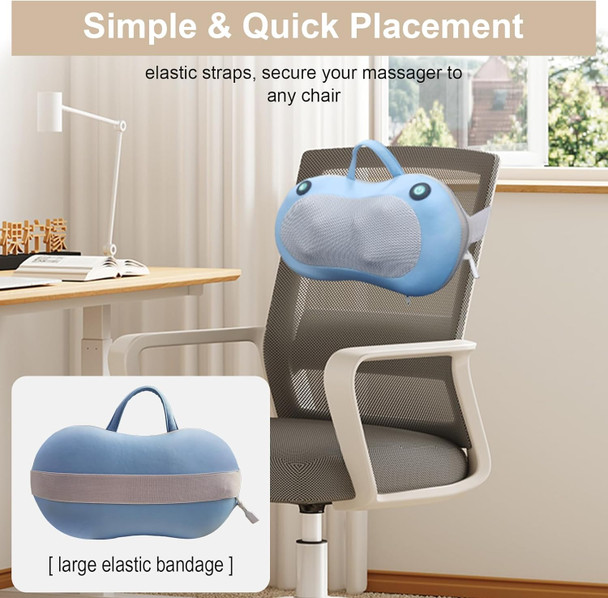 Neck Massager - Shoulder Back Massager With Heat For Pain Relief,Shiatsu Electric Deep Tissue 3D Neck Back Shoulder Massage Pillow,Gifts For Women Men(Blue)