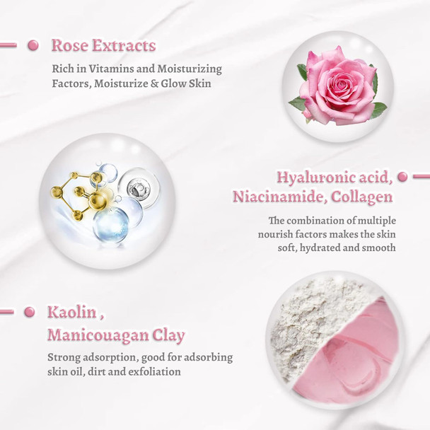 Anai Rui Facial Mask Set With Pink Clay Mask+ Avocado Mask For Cleanse Pores, Moisturizng Skin, Radiance