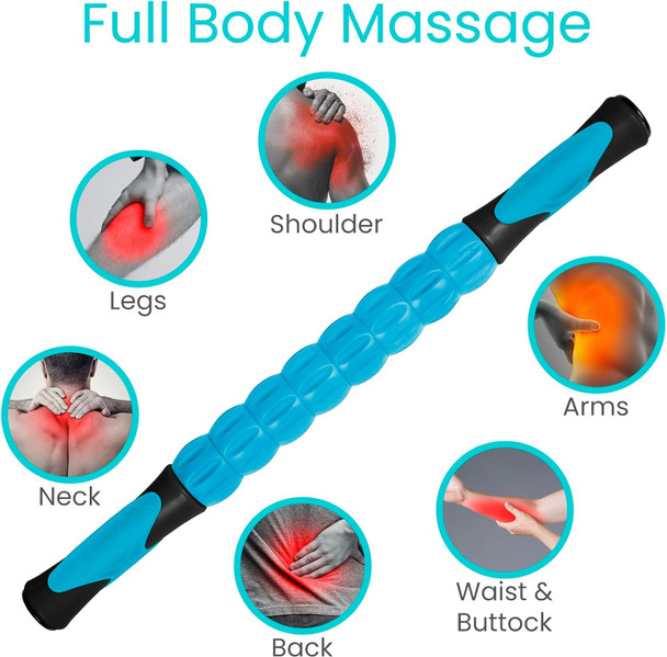 Vive Massage Stick Roller For Muscle, Back, Legs - Deep Tissue Body Fascia Massager For Hamstring, Calf, Neck Pain, Trigger Point, Exercise -Rolling Relief Tool For Physical Therapy, Recovery
