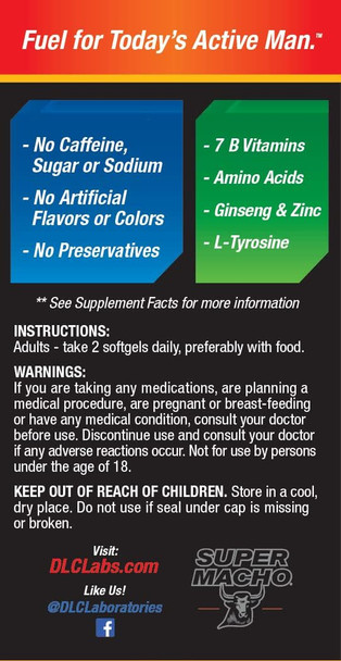 Dietary Supplement With High Potency Zinc & 7 B Vitamins, No Preservatives, Sugar Or Caffeine, Made In Usa, 50 Softgels (1 Pack)