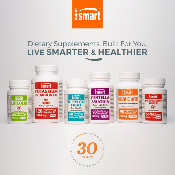 Supersmart - Natural Anti Aromatase Support (Advanced Formula) - With Dim, Genistein, Chrysin - Aromatase Inhibitor Supplement  Non-Gmo & Gluten - 120 Tablets