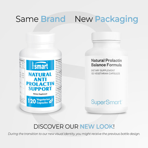 Supersmart - Natural Anti Prolactin Supplement - With P5P Vitamin B6, Maca Root, Ashwagandha  Gluten - 120 Vegetarian Capsules