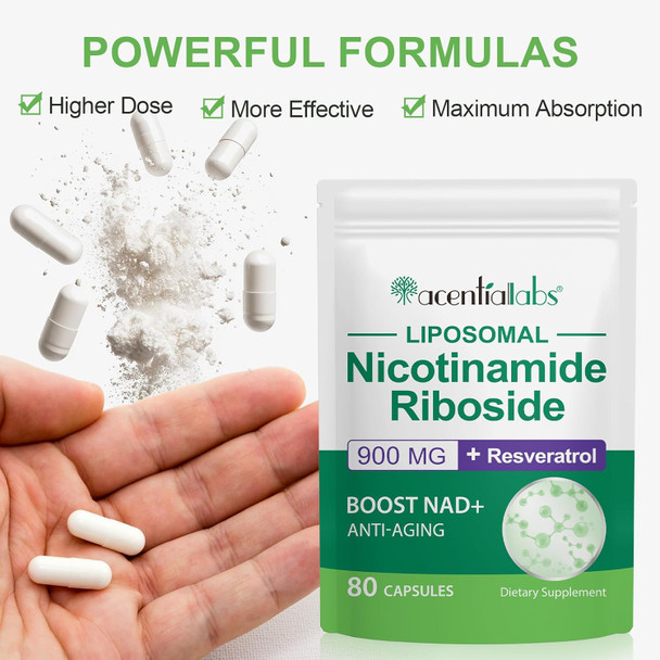 Nad Supplement Capsules- Nad Supplement 900Mg Pure Organic -High Purity Nad Supplement-Nad Nicotinamide Riboside, Resveratrol, Quercetin-Resveratrol Supplement-Ultra Strength 160 Capsules