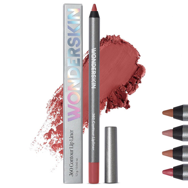 Wonderskin Lip Liner Pencil - 360 Contour Lipliner, Long Lasting, Sharpenable, Waterproof And Transfer-Proof Nude Lip Liner Pencil (Ruby)