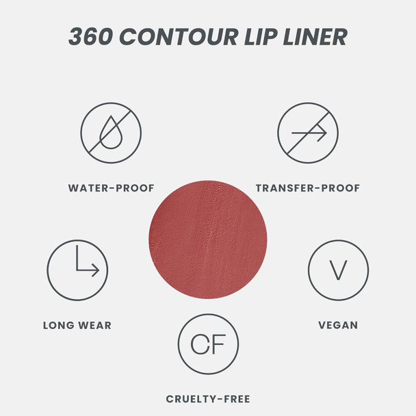 Wonderskin Lip Liner Pencil - 360 Contour Lipliner, Long Lasting, Sharpenable, Waterproof And Transfer-Proof Nude Lip Liner Pencil (Ruby)