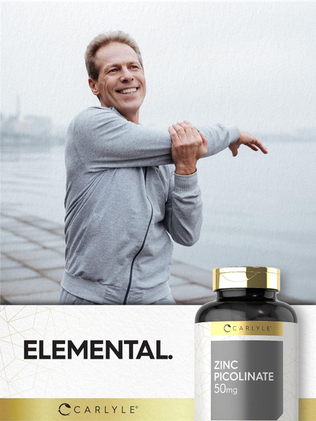 Carlyle Zinc Picolinate 50Mg  300 Capsules  Non-Gmo And Gluten Supplement